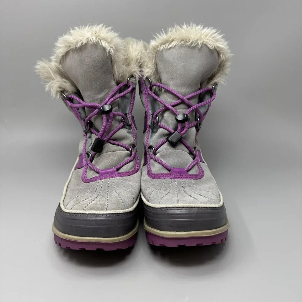 Sorel Womens Tivoli II Gray Leather Round Toe Lace Up Ankle Snow Boots Size 7 - Picture 4 of 8